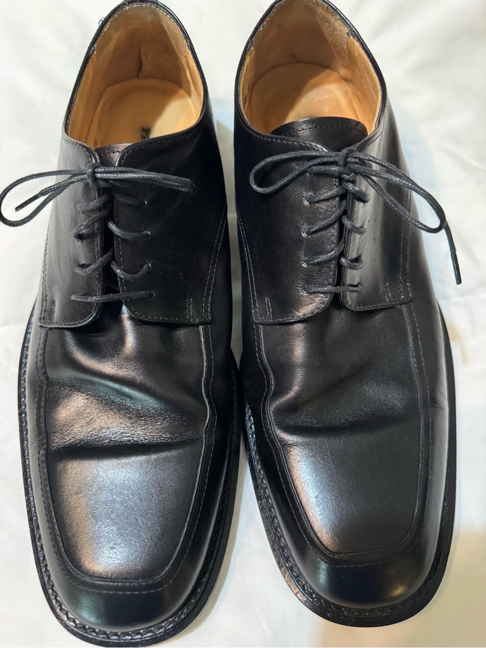 Pronto Uomo Firenze Black Leather Lace-Up Derby Shoes
